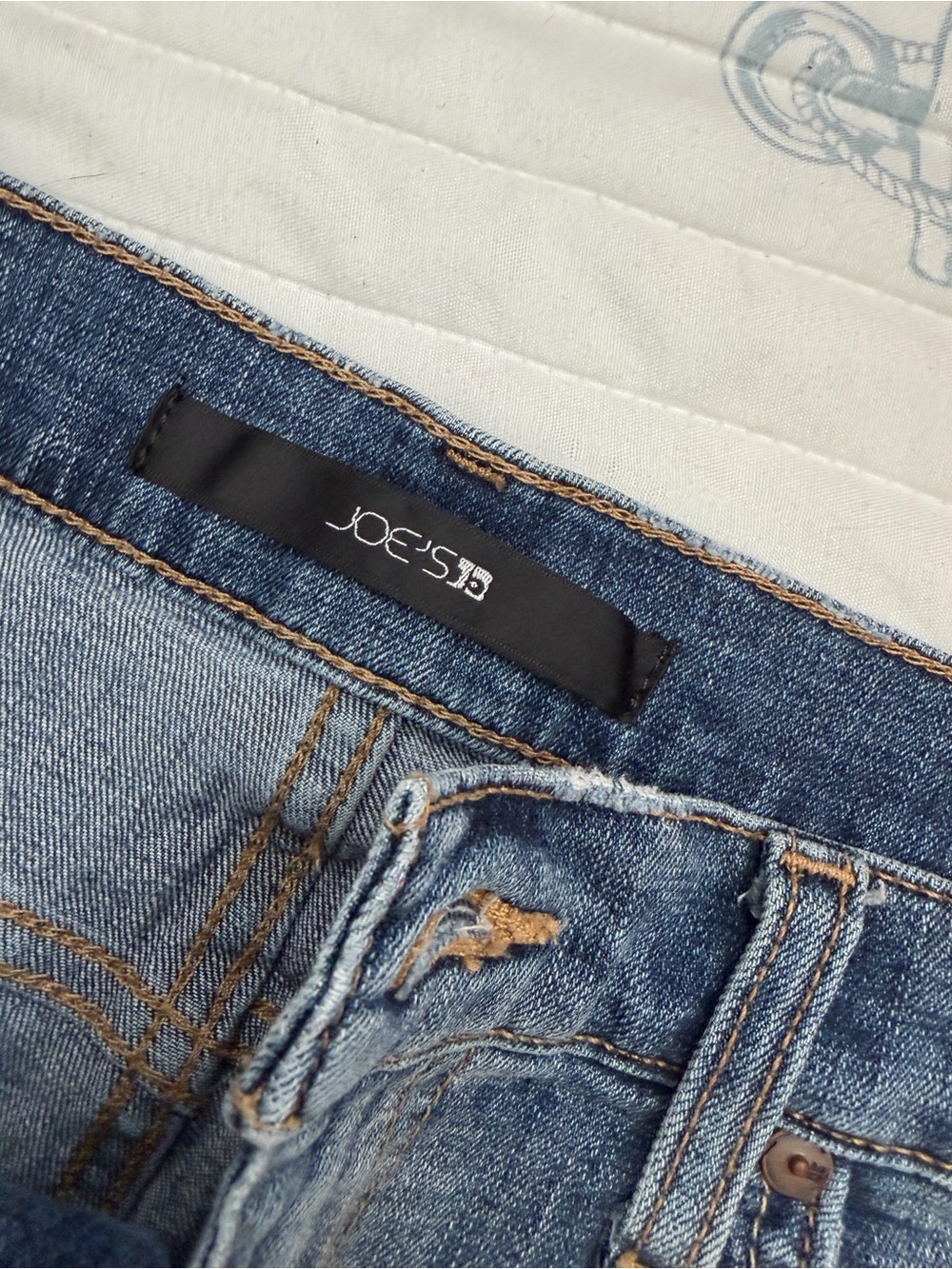 Joe's Jeans Light Blue Denim Cutoff Shorts with Striped Serape Pocket Lining - Picture 6 of 6